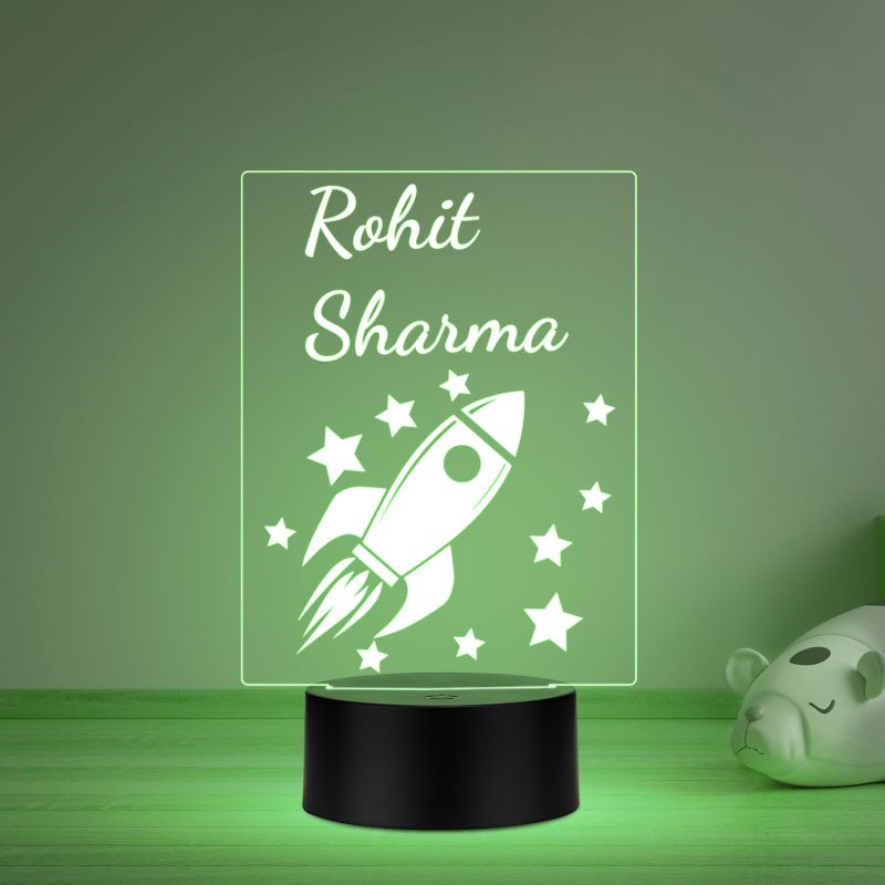 Customized Rocket Themed Illusion Lamp with Automatic Color Changing Light Birthday Return Gift for Boys and Girls